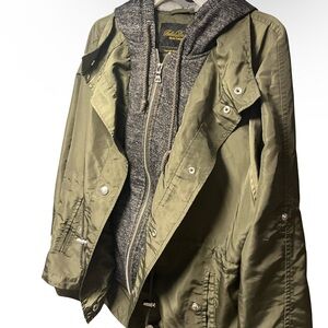 Bella Donna Olive Jacket with Charcoal Hoodie